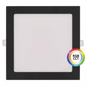 T-LED Černý vestavný LED panel hranatý 225 x 225mm 27W 24V RGB+CCT 102344