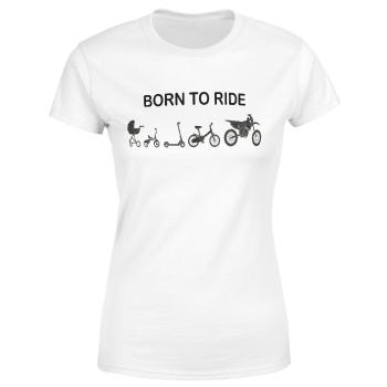 Tričko Born to ride motocross (Velikost: 2XL, Typ: pro ženy, Barva trička: Bílá)