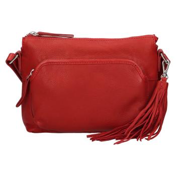 Dámská kožená crossbody kabelka The Trend Emma - červená