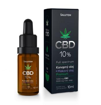 Salutem CBD 10% konopný + makový olej Premium 10 ml