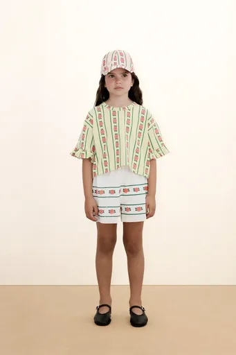 Dětské bavlněné tričko Tinycottons ROSE PATTERN CROP TEE