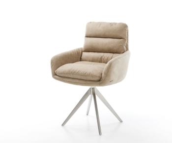 Otočná židle Abelia-Flex s područkami béžová vintage křížová