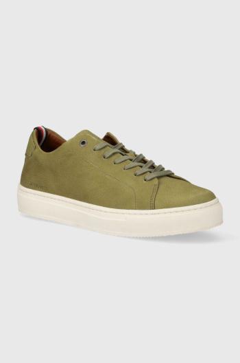 Kožené sneakers boty Tommy Hilfiger PREMIUM CORPORATE LTH SEASONAL zelená barva, FM0FM04965