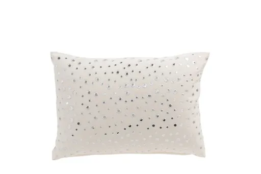 Bílý podélný polštář s designem kapek La Pluie - 30*50 cm J-Line by Jolipa