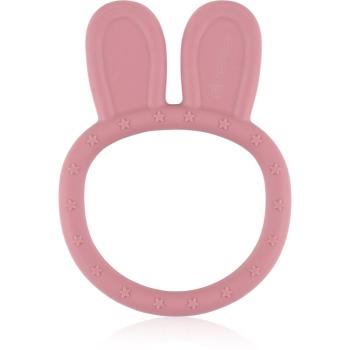 Petite&Mars Silicone teether Bunny 0m+ rágóka Dusty Rose 1 db