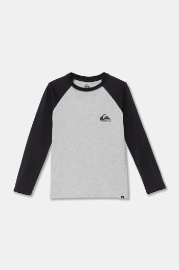 Dětské bavlněné tričko s dlouhým rukávem Quiksilver COMP LOGO RAGLAN LS šedá barva, EQBZT04738