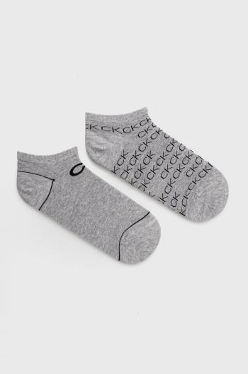 Ponožky Calvin Klein (2-pack) dámské, šedá barva, 701218779