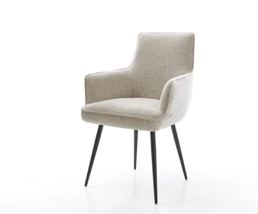 Jídelní židle Heira-Flex s područkami látka Měkký béžová 4-nohá