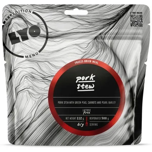 LYO DUŠENÉ VEPŘOVÉ S KROUPAMI 500g Expediční strava, dummy, velikost