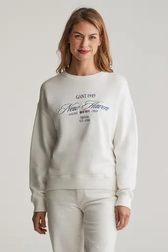 MIKINA GANT GRAPHIC C-NECK SWEAT EGGSHELL