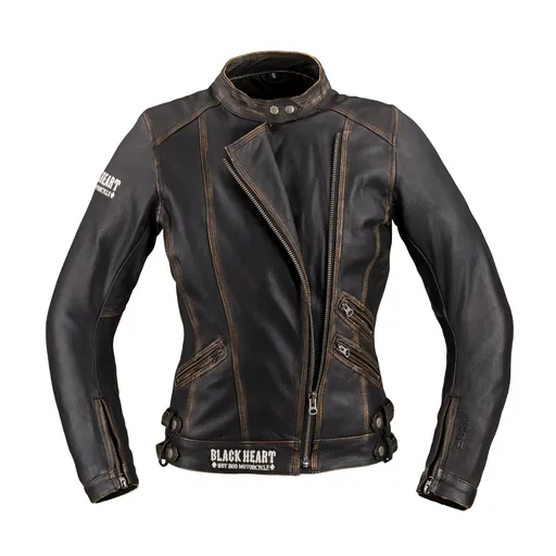 Dámská kožená moto bunda W-TEC Black Heart Lizza vintage hnědá XS