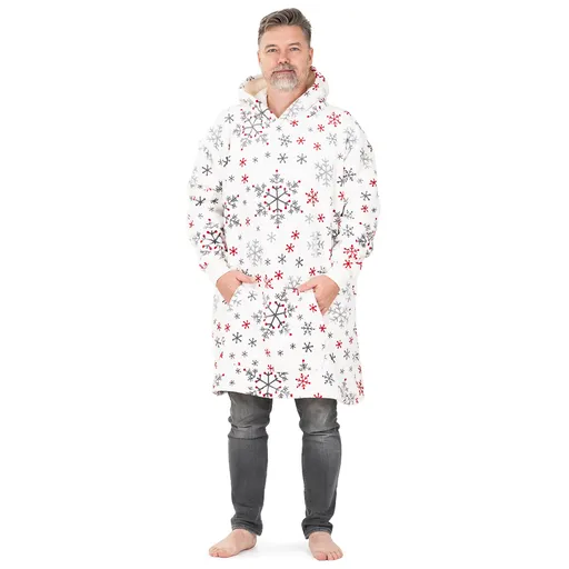 4Home Beránková mikina mikroplyš Snowflakes, uni L - pánské