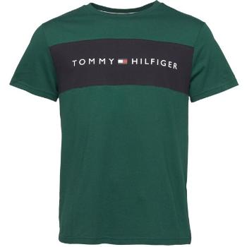 Tommy Hilfiger BLOCK LOGO SS Pánské triko, tmavě zelená, velikost