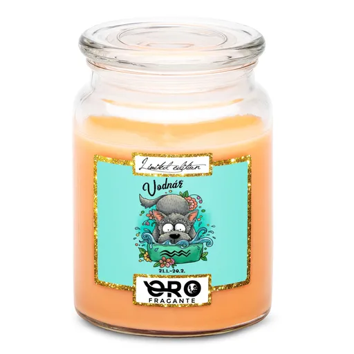 Svíčka Psí znamení – vodnář (Vůně svíčky: Tropické ovoce)