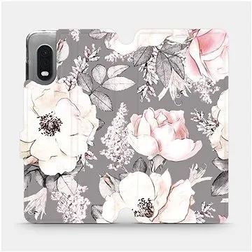 Flipové pouzdro na mobil Samsung Xcover PRO - MX06S Květy na šedém pozadí (5903516239986)
