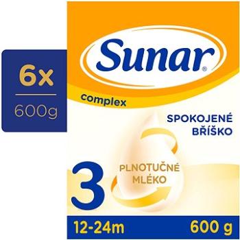 Sunar Complex 3 batolecí mléko, 6× 600 g (8592084416614)