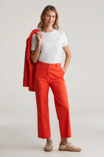 KALHOTY GANT COTTON SUIT PANT ORANGE RED