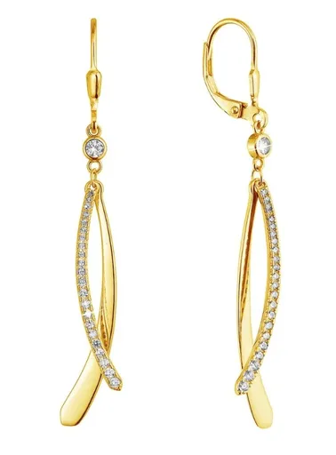 Evolution Group - Pavona Dlouhé pozlacené náušnice se zirkony 11540.1/AU