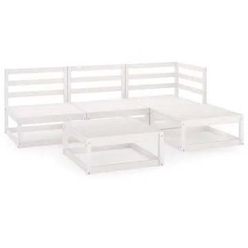 5dílná zahradní sedací souprava bílá masivní borové dřevo, 3075490 (3075490)