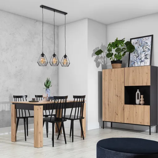 Benigne 70x25x110cm závěsná lampa 3 černý