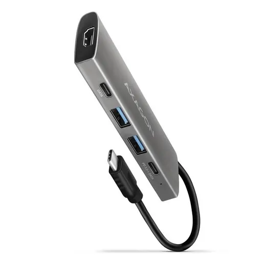 AXAGON HMC-5G21, USB 10Gb/s hub, porty 2x USB-A, 2x USB-C, HDMI 4k/30, PD 60W, kabel USB-C 13cm
