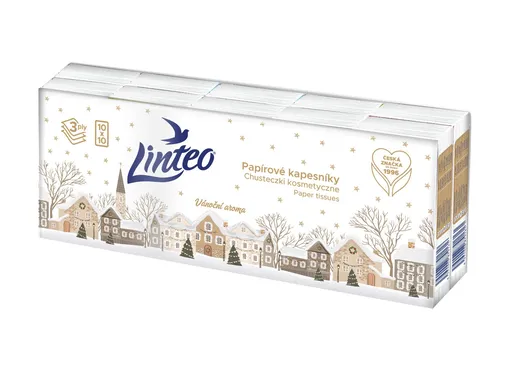 Linteo Den&Noc Papírové kapesníky 3vrstvé 10x10 ks