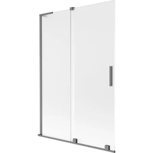 MEXEN/S Velar L dvoukřídlá posuvná vanová zástěna 120 x 150, dekor, grafit metal 896-120-003-31-95