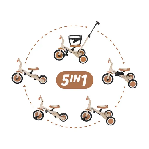 PETITE&MARS Tříkolka 5v1 Turbo Desert Sand