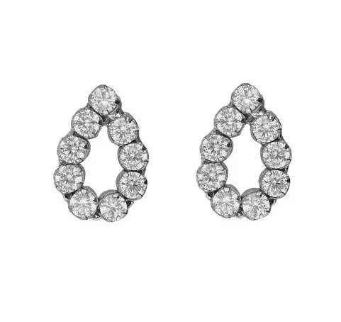 Victoria Cruz Stříbrné náušnice s krystaly Teardrop Lieve A5533-07HT