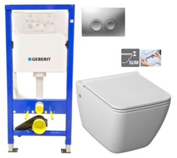 GEBERIT DuofixBasic s matným tlačítkem DELTA21 + WC JIKA PURE + SEDÁTKO DURAPLAST 458.103.00.1 21MA PU1