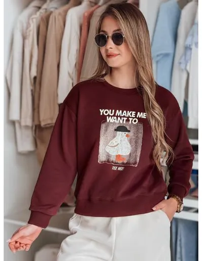 Dámská halenka oversize s potiskem GOOSHY vínová