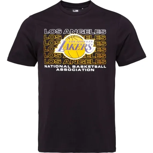 New Era LA LAKERS NBA STACK WORDMARK Pánské triko, černá, velikost