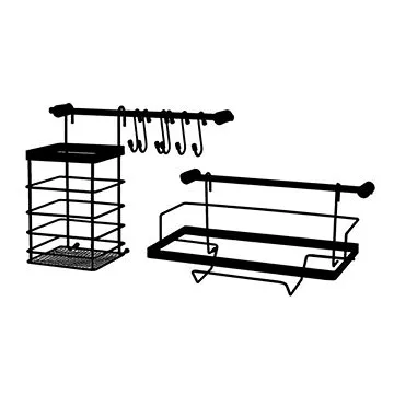 KINGHOFF Kuchyňský organizér 10 ks, Metlex - Mx-4540 černá (5903856180061)