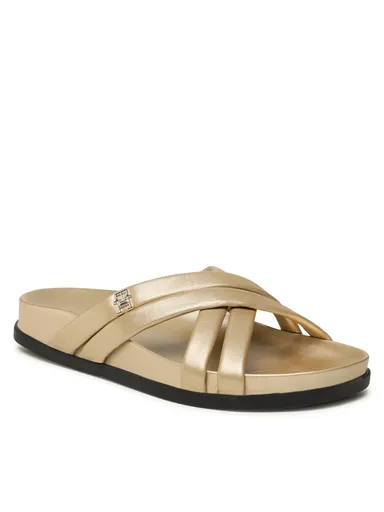 Tommy Hilfiger dámské zlaté pantofle FW0FW06994 37