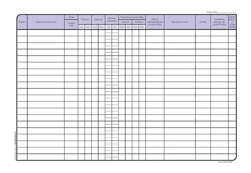 Tiskopis Kniha příchodů a odchodů A4 32 listů OPTYS