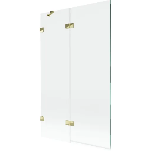 MEXEN/S Lunar vanová zástěna 2-křídlová levá 110 x 150, transparent, zlatá 897-110-100-50-00-L
