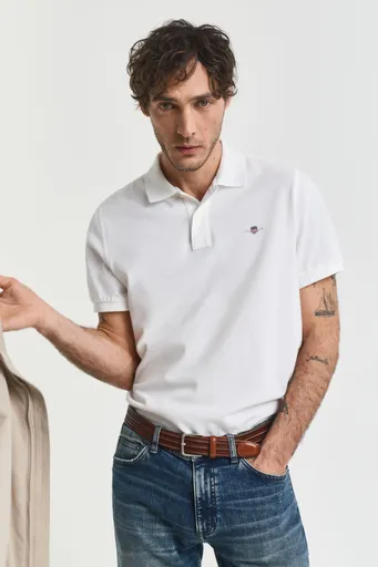 POLOKOŠILE GANT REG SHIELD SS PIQUE POLO WHITE