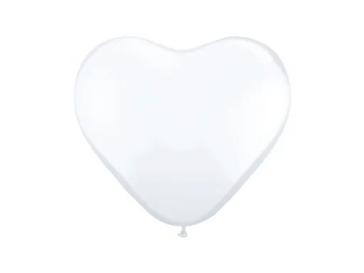 PartyDeco Balónek SRDÍČKO bílý - 25 cm