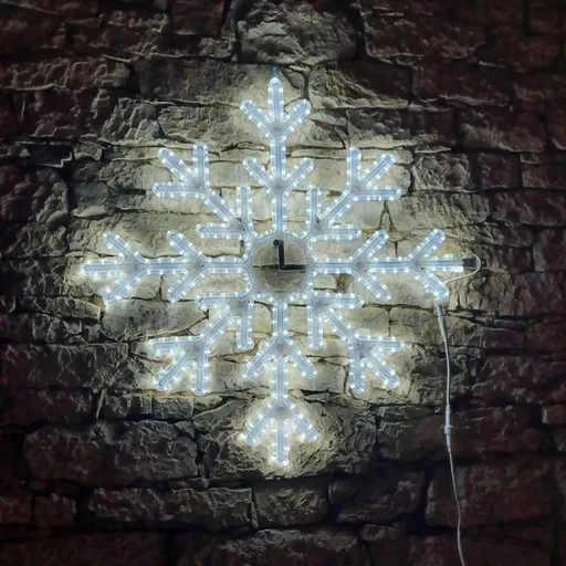 DecoLED LED světelná vločka X, závěsná 3D tisk, pr. 102 cm, ledová bílá