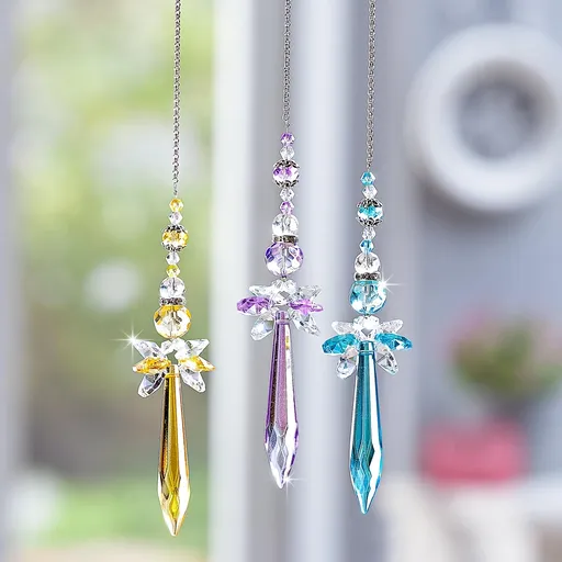 Weltbild Závěsné skleněné dekorace Anděl strážný, sada 3 ks