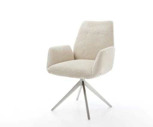 Jídelní židle Zoa-Flex manšestr béžová křížová podnož široká