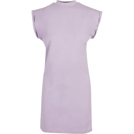 Build Your Brand Ležérní bavlněné šaty se stojáčkem - Šeříková | 3XL