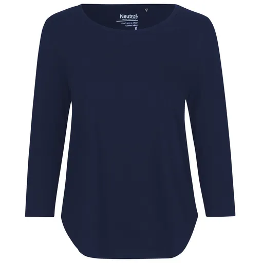 Neutral Dámské tričko s 3/4 rukávem z organické Fairtrade bavlny - Námořní modrá | XL