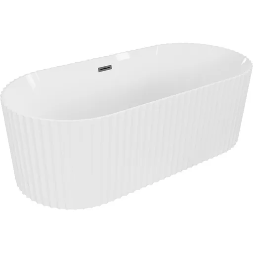 MEXEN/S Paola volně stojící vana reliéf 170 x 80, bílá lesk, sifon a přepad grafit metal 52721708000-95