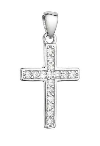 Evolution Group - Pavona Módní stříbrný přívěsek Křížek se zirkony 14024.1
