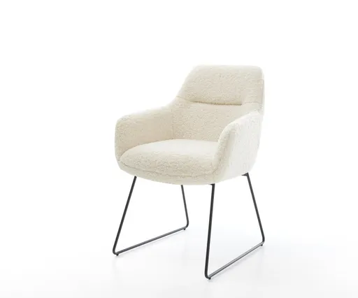 Jídelní židle Pejo-Flex plyšový látka béžová tenká podnož černá