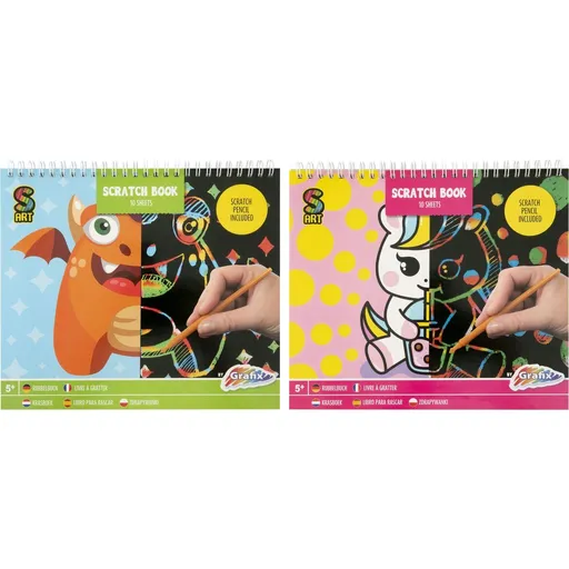 Kniha s vyškrabávacími obrázky 10 ks