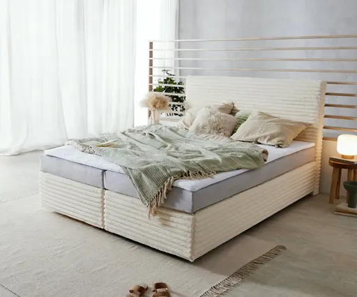 Boxspring postel Dream-Well 160x200 cm plyšový manšestr
