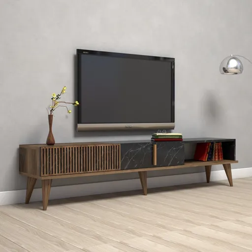 TV stolek Milan - Walnut, Black