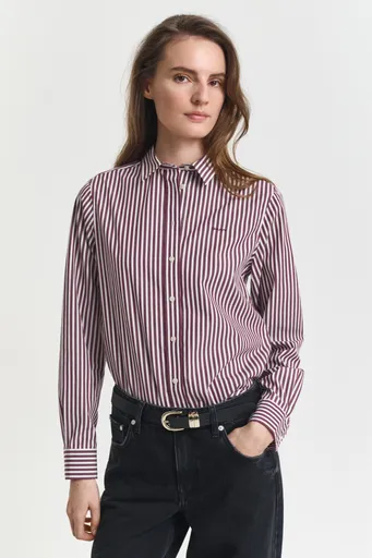 KOŠILE GANT REG CLASSIC POPLIN STRIPED SHIRT PLUM WINE
